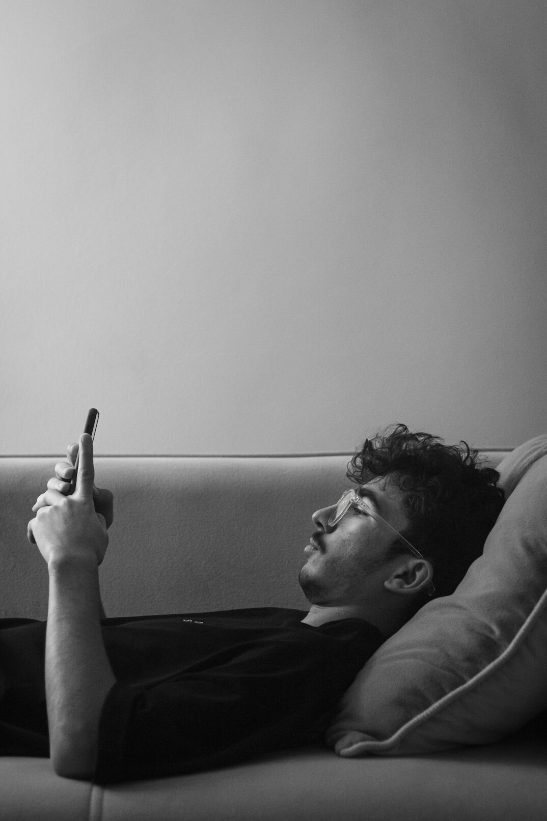 person relaxing without phone