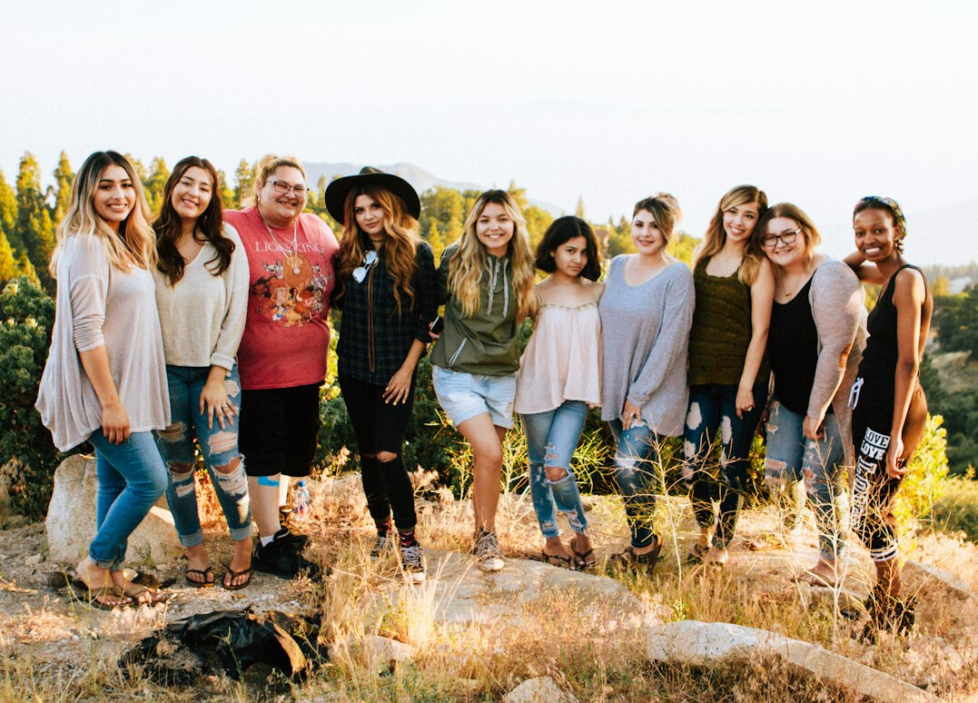 group of friends laughing